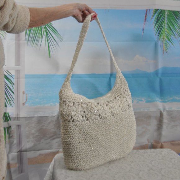 Cappelli Straworld, Inc Handbags - Cappelli Straworld, Inc. Woven Handbag with Sequins